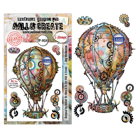 Aall and Create Gearlight Core A6 Stamp Sets Sky Mechanism by Autour De Mwa & Co (AALL-TP-1454)