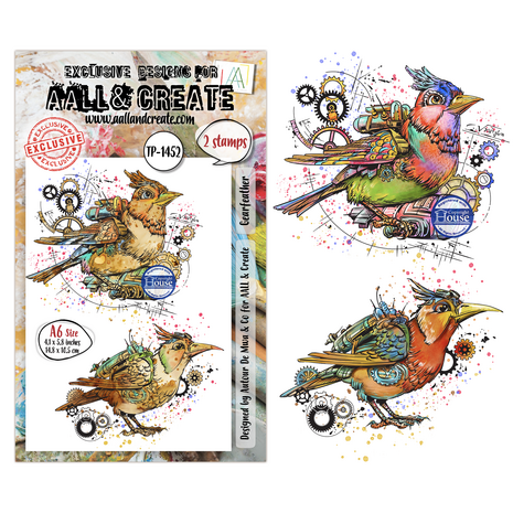 Aall and Create Gearlight Core A6 Stamp Sets Gearfeather by Autour De Mwa & Co (AALL-TP-1452)