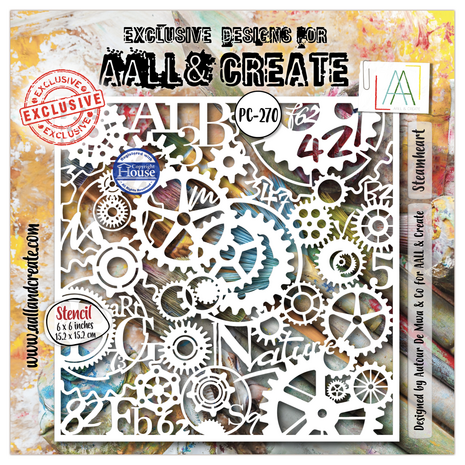 Aall and Create Steamheart Field 6x6 Inch Stencil Steamheart by Autour De Mwa & Co (AALL-PC-270)