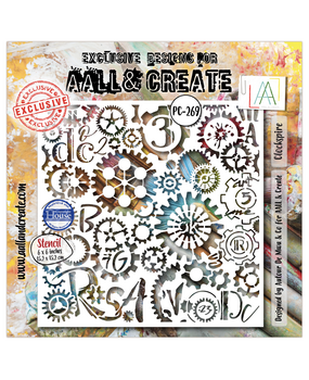 Aall and Create Steamheart Field 6x6 Inch Stencil Clockspire by Autour De Mwa & Co (AALL-PC-269)
