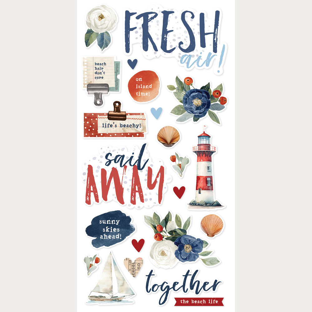 Simple Stories Simple Vintage Sand & Sea Foam Stickers (26930)