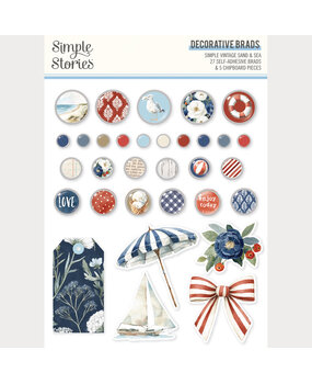 Simple Stories Simple Vintage Sand & Sea Decorative Brads (26931)
