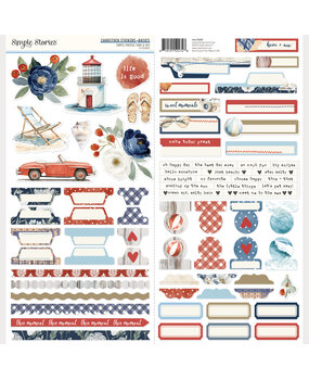 Simple Stories Simple Vintage Sand & Sea Cardstock Stickers Basics (26903)