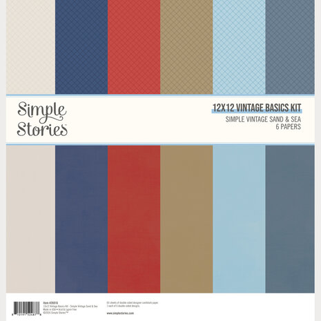Simple Stories Simple Vintage Sand & Sea 12x12 Inch Vintage Basics Kit (26916)