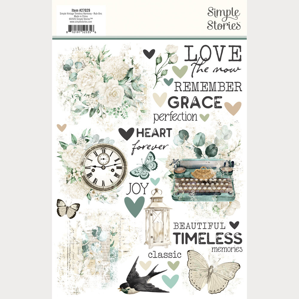 Simple Stories Simple Vintage Timeless Harmony Rub Ons (27029)