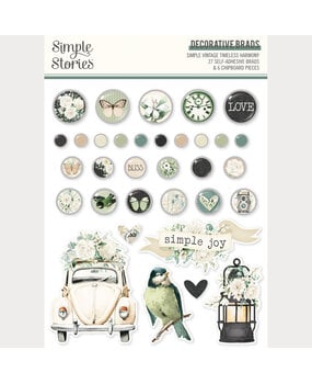 Simple Stories Simple Vintage Timeless Harmony Decorative Brads (27031)