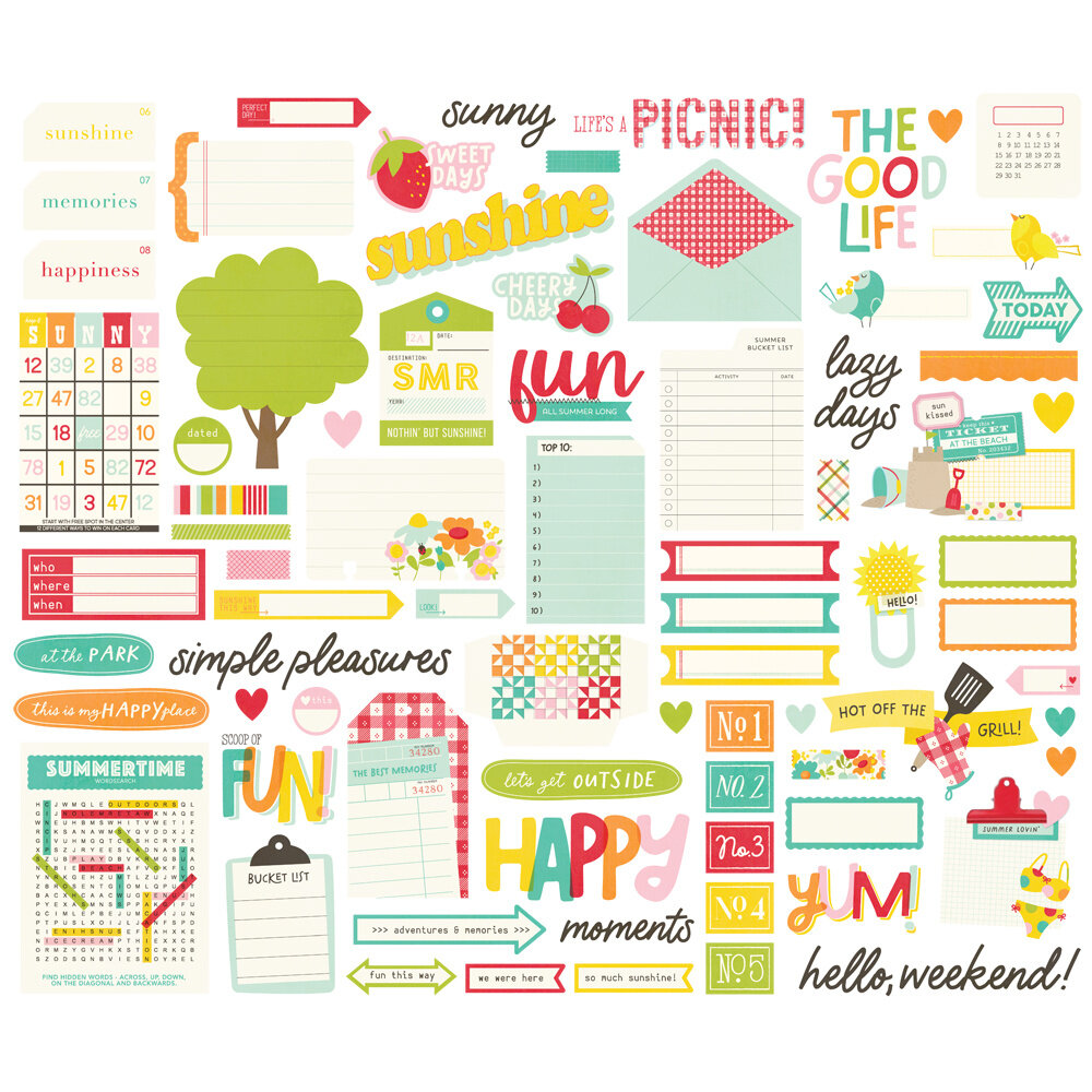 Simple Stories Sweet Summertime Journal Bits & Pieces (26820)