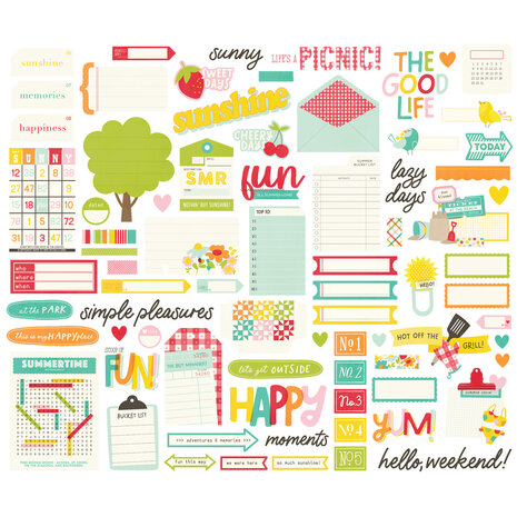 Simple Stories Sweet Summertime Journal Bits & Pieces (26820)