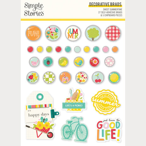 Simple Stories Sweet Summertime Decorative Brads (26823)