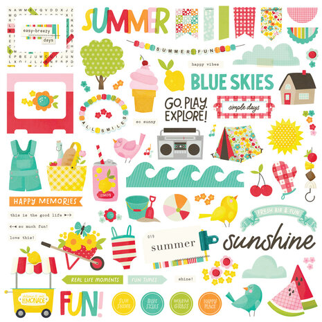Simple Stories Sweet Summertime Chipboard Pieces (26818)
