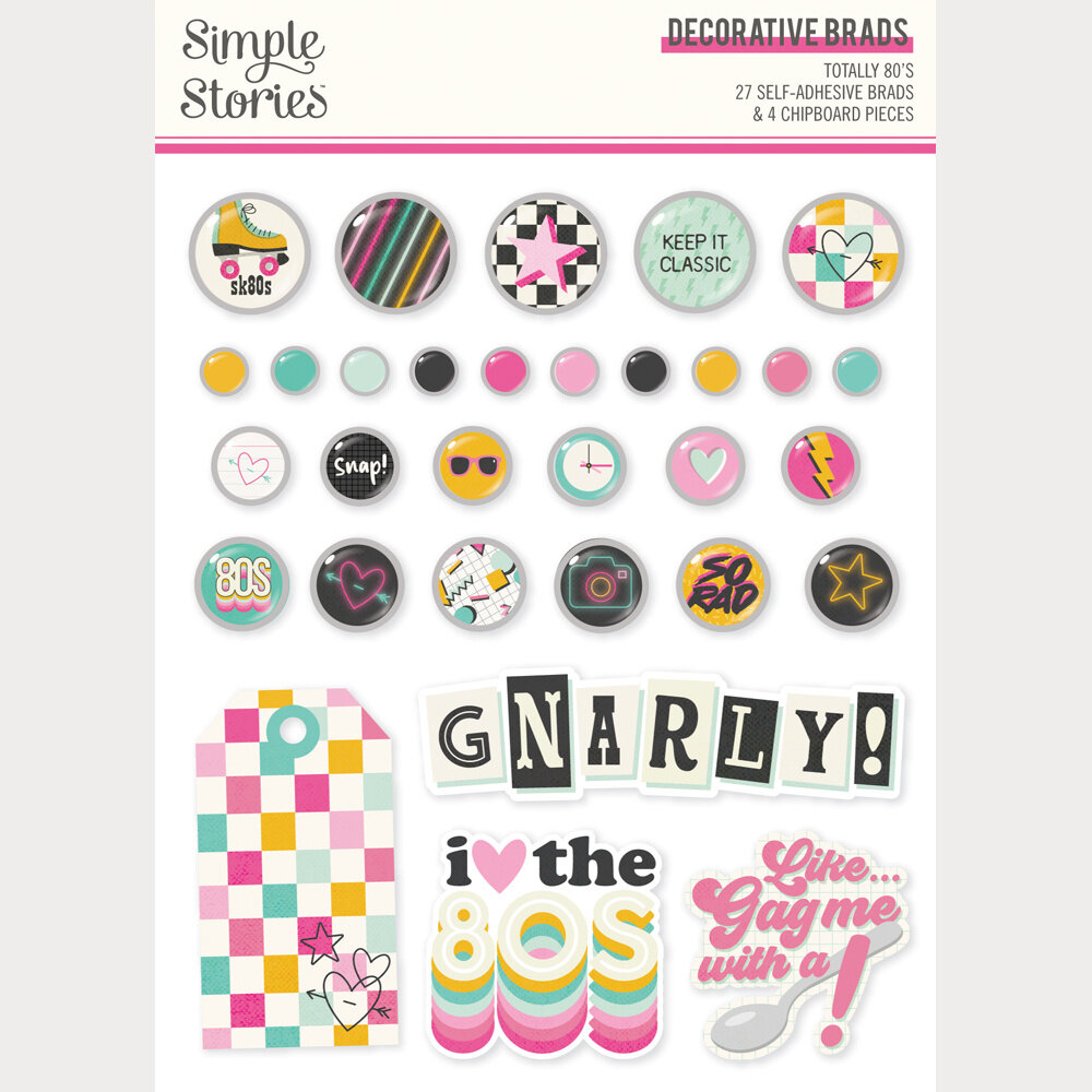 Simple Stories Totally 80's Decorative Brads (26711)