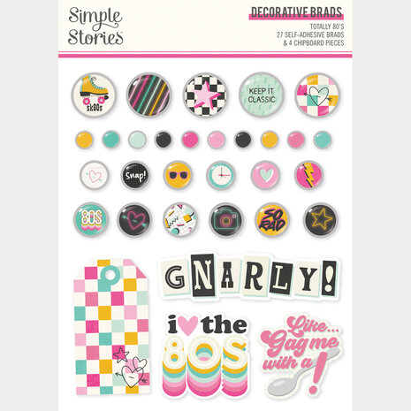 Simple Stories Totally 80's Decorative Brads (26711)
