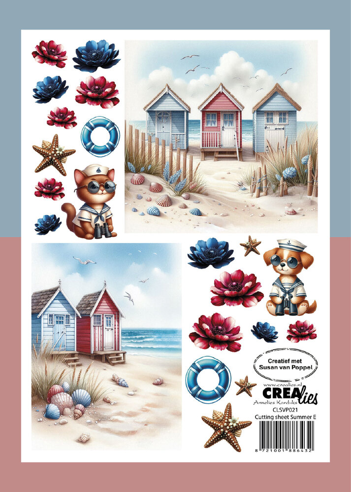 Crealies Cutting Sheets Papier Knipvel Zomer E (8pcs) (CLSVP021)
