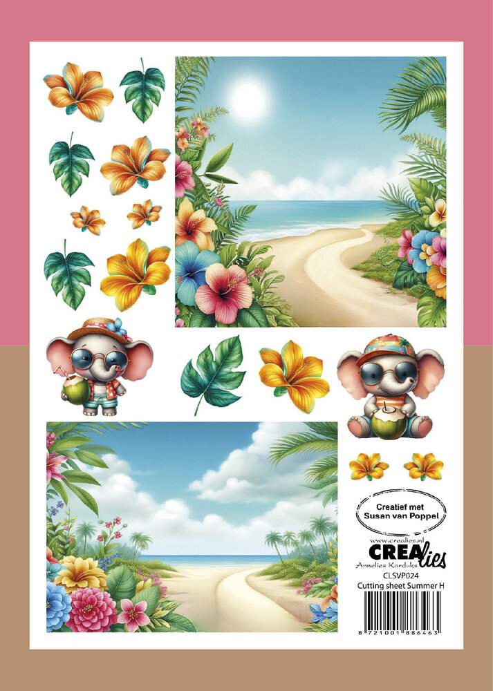 Crealies Cutting Sheets Papier Knipvel Zomer H (8pcs) (CLSVP024)