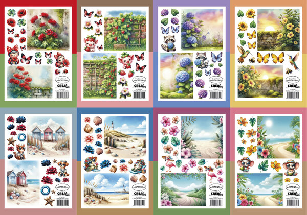 Crealies Bundel Cutting Sheets Summer A - H (8 designs) (CLSVP903)