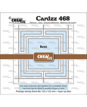 Crealies Cardzz Stansen Postzegelvel Britt (vierkant met vierkant) (CLCZ468)