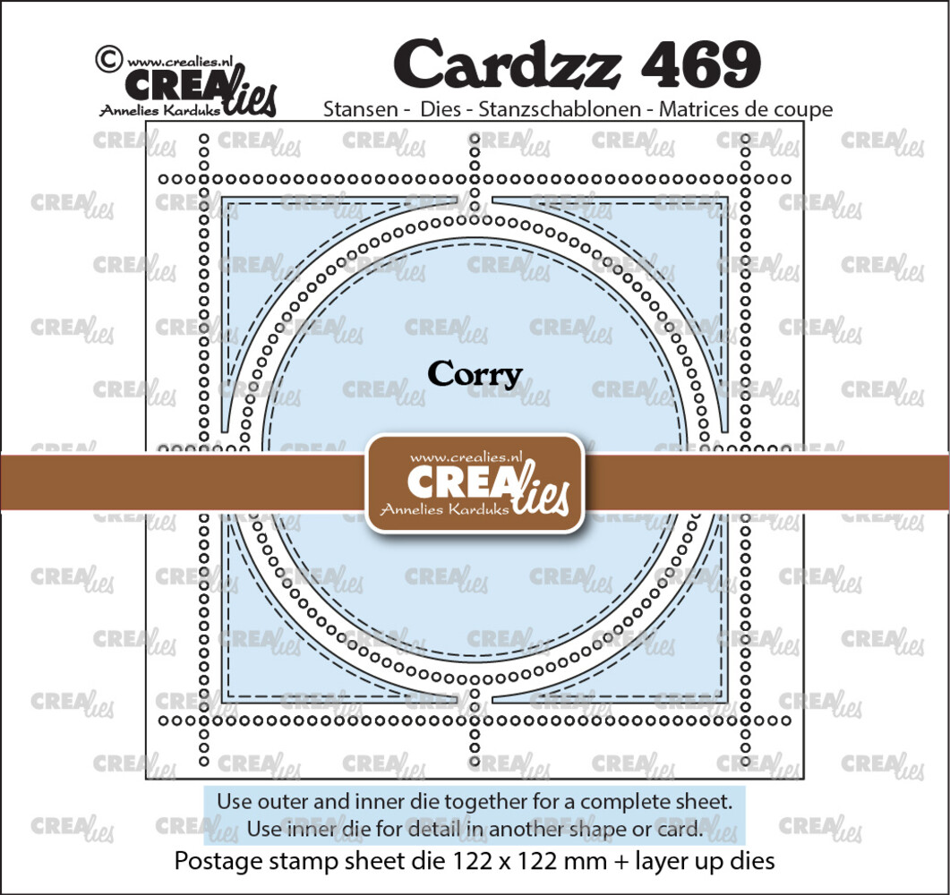 Crealies Cardzz Dies Postage Stamp Sheet Corry (square with circle) (CLCZ469) Crealies Cardzz Dies Postage Stamp Sheet Corry (square with circle) (CLCZ469)
