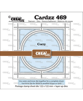 Crealies Cardzz Stansen Postzegelvel Corry (vierkant met cirkel) (CLCZ469)