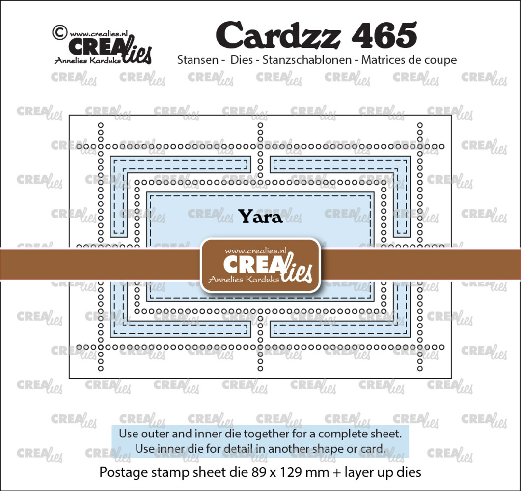 Crealies Cardzz Stansen Postzegelvel Yara (rechthoek met rechthoek) (CLCZ465)