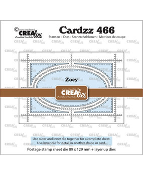 Crealies Cardzz Dies Postage Stamp Sheet Zoey (rectangle with oval) (CLCZ466)