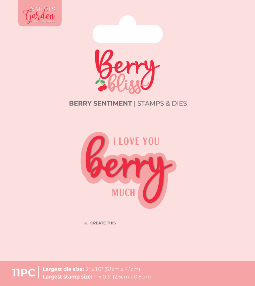 Crafter's Companion Berry Bliss Stamp & Die Berry Sentiment by Nature's Garden (NG-BB-STD-BESE) Crafter's Companion Berry Bliss Stamp & Die Berry Sentiment by Nature's Garden (NG-BB-STD-BESE)