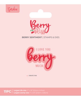 Crafter's Companion Berry Bliss Stamp & Die Berry Sentiment by Nature's Garden (NG-BB-STD-BESE)