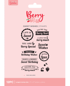 Crafter's Companion Berry Bliss Photopolymer Stamp Sweet Wishes by Nature's Garden (NG-BB-STP-SWWI)
