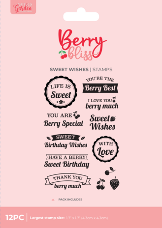 Crafter's Companion Berry Bliss Photopolymer Stamp Sweet Wishes by Nature's Garden (NG-BB-STP-SWWI) Crafter's Companion Berry Bliss Photopolymer Stamp Sweet Wishes by Nature's Garden (NG-BB-STP-SWWI)