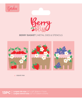 Crafter's Companion Berry Bliss Metal Die & Stencil Berry Basket by Nature's Garden (NG-BB-MD-STEN-BEBA)