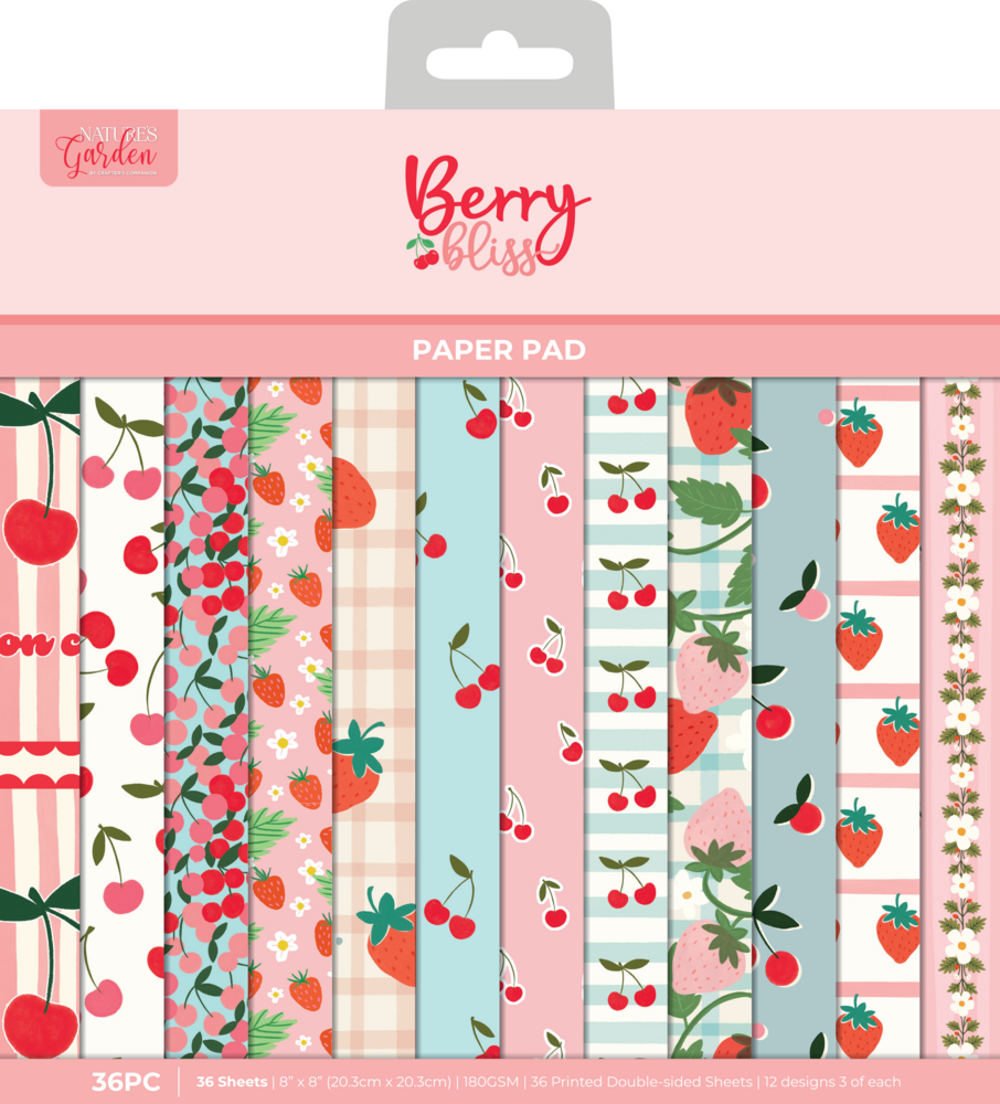 Crafter's Companion Berry Bliss 8x8 Paper Pad Berry Bliss by Nature's Garden (NG-BB-PAD8-BB) Crafter's Companion Berry Bliss 8x8 Paper Pad Berry Bliss by Nature's Garden (NG-BB-PAD8-BB)