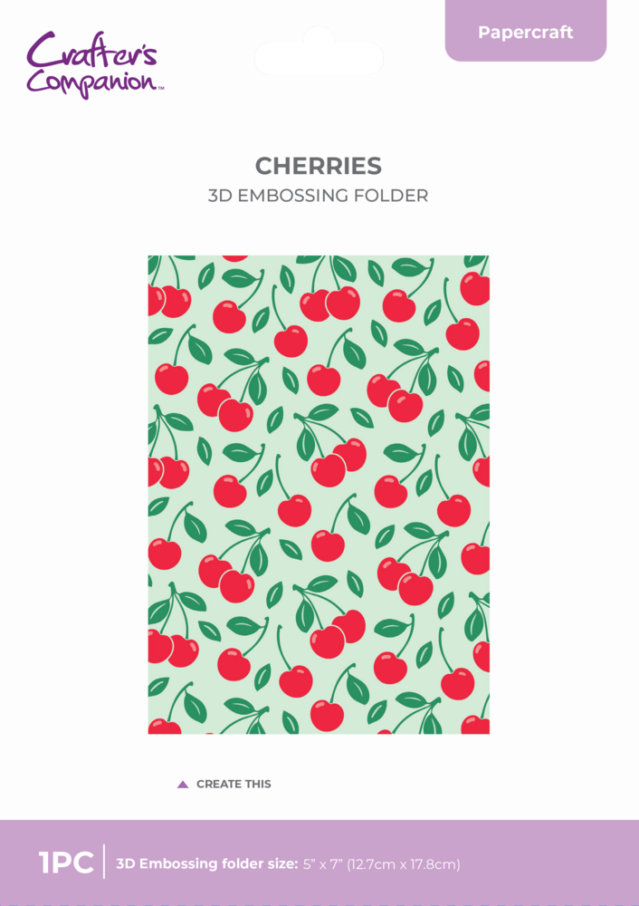 Crafter's Companion Berry Bliss 5x7 3D Embossing Folder Cherries by Nature's Garden (NG-BB-3D-EF5-CHER) Crafter's Companion Berry Bliss 5x7 3D Embossing Folder Cherries by Nature's Garden (NG-BB-3D-EF5-CHER)