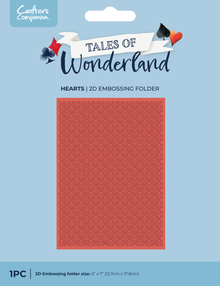 Crafter's Companion Tales of Wonderland 5x7 Inch 2D Embossing Folder Hearts (CC-TOW-EF5-HEAR) Crafter's Companion Tales of Wonderland 5x7 Inch 2D Embossing Folder Hearts (CC-TOW-EF5-HEAR)