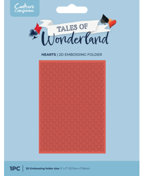 Crafter's Companion Tales of Wonderland 5x7 Inch 2D Embossing Folder Hearts (CC-TOW-EF5-HEAR)