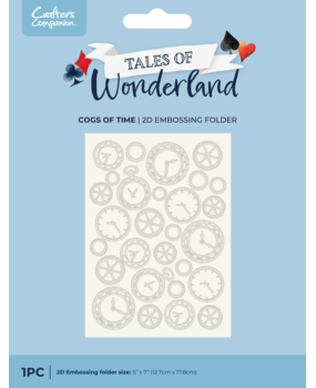 Crafter's Companion Tales of Wonderland 5x7 2D Embossing Folder Cogs of Time (CC-TOW-EF5-COT)