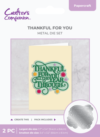 Crafter's Companion Large Sentiment Dies Thankful for You (CC-MD-THANK-YO) Crafter's Companion Large Sentiment Dies Thankful for You (CC-MD-THANK-YO)