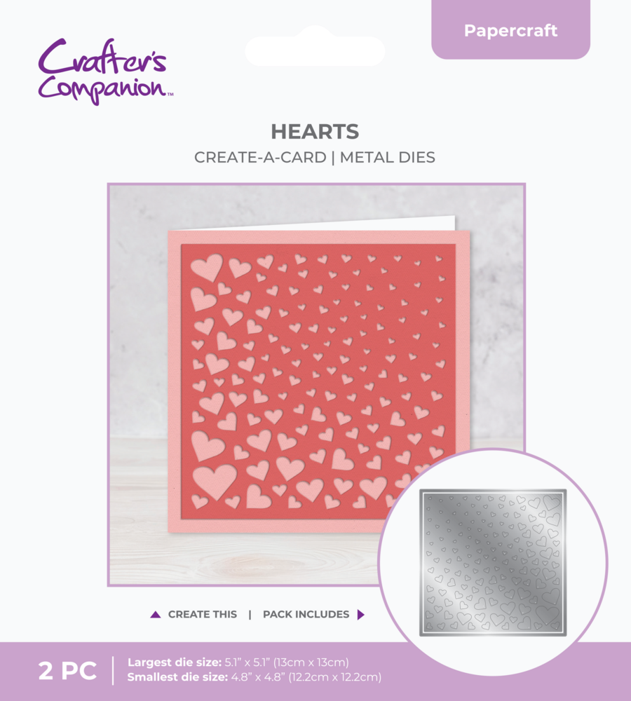 Crafter's Companion Create-a-Card Dies Hearts (CC-MD-CAD-HEAR) Crafter's Companion Create-a-Card Dies Hearts (CC-MD-CAD-HEAR)