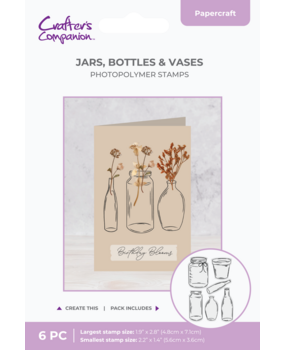 Crafter's Companion Flower Press Photopolymer Stamp Jars, Bottles & Vases (CC-STP-JBV)