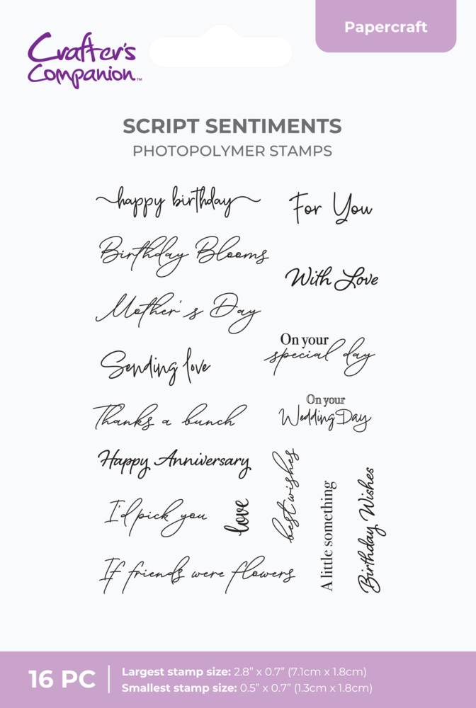 Crafter's Companion Flower Press Photopolymer Stamp Script Sentiments (CC-STP-SCRIPSEN) Crafter's Companion Flower Press Photopolymer Stamp Script Sentiments (CC-STP-SCRIPSEN)