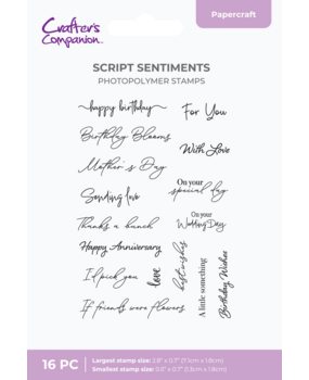 Crafter's Companion Flower Press Photopolymer Stamp Script Sentiments (CC-STP-SCRIPSEN)