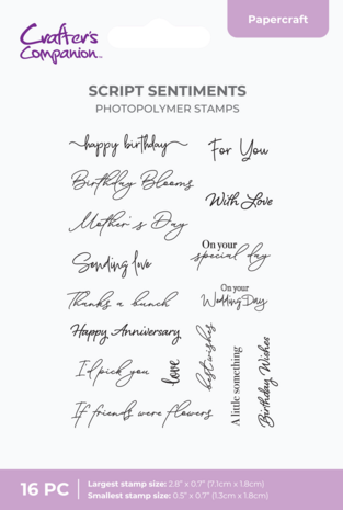 Crafter's Companion Flower Press Photopolymer Stamp Script Sentiments (CC-STP-SCRIPSEN) Crafter's Companion Flower Press Photopolymer Stamp Script Sentiments (CC-STP-SCRIPSEN)