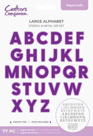 Crafter's Companion Large Stencil & Die Set Large Alphabet (CC-STEN-MD-LARAL) Crafter's Companion Large Stencil & Die Set Large Alphabet (CC-STEN-MD-LARAL)