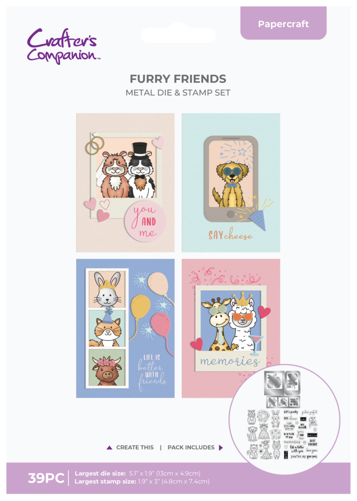 Crafter's Companion Furry Friends Metal Die & Stamp Set (CC-STD-FUR-FRI) Crafter's Companion Furry Friends Metal Die & Stamp Set (CC-STD-FUR-FRI)