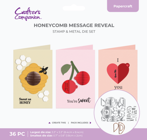 Crafter's Companion Honeycomb Die & Stamp Message Reveal (CC-STD-HCOMB-MR) Crafter's Companion Honeycomb Die & Stamp Message Reveal (CC-STD-HCOMB-MR)