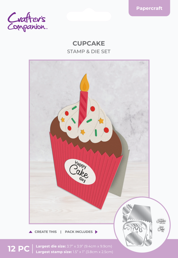 Crafter's Companion Shaped Card Bases Stamp & Die Cupcake (CC-STD-CUPCK) Crafter's Companion Shaped Card Bases Stamp & Die Cupcake (CC-STD-CUPCK)
