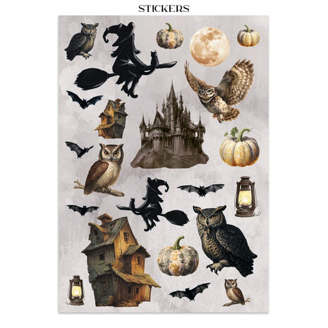 Stamperia Halloween Junk Journal Stickers, Backgrounds, Cut-Outs by Vicky Papaioannou (SBJK22)