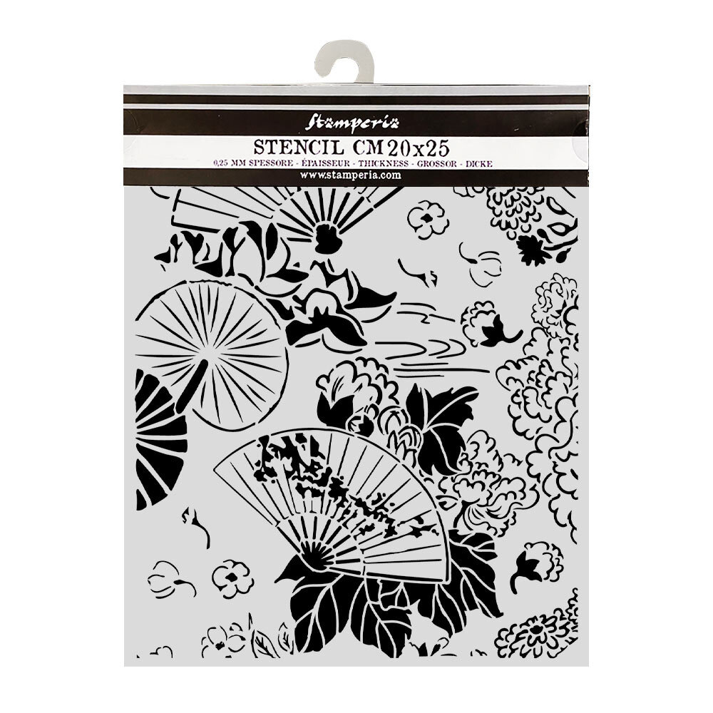 Stamperia Oriental Garden Thick Stencils 20x25cm Fans (KSTD213) Stamperia Oriental Garden Thick Stencils 20x25cm Fans (KSTD213)