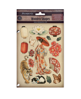 Stamperia Oriental Garden A5 Colored Wooden Shapes (KLSP204) Stamperia Oriental Garden A5 Colored Wooden Shapes (KLSP204)