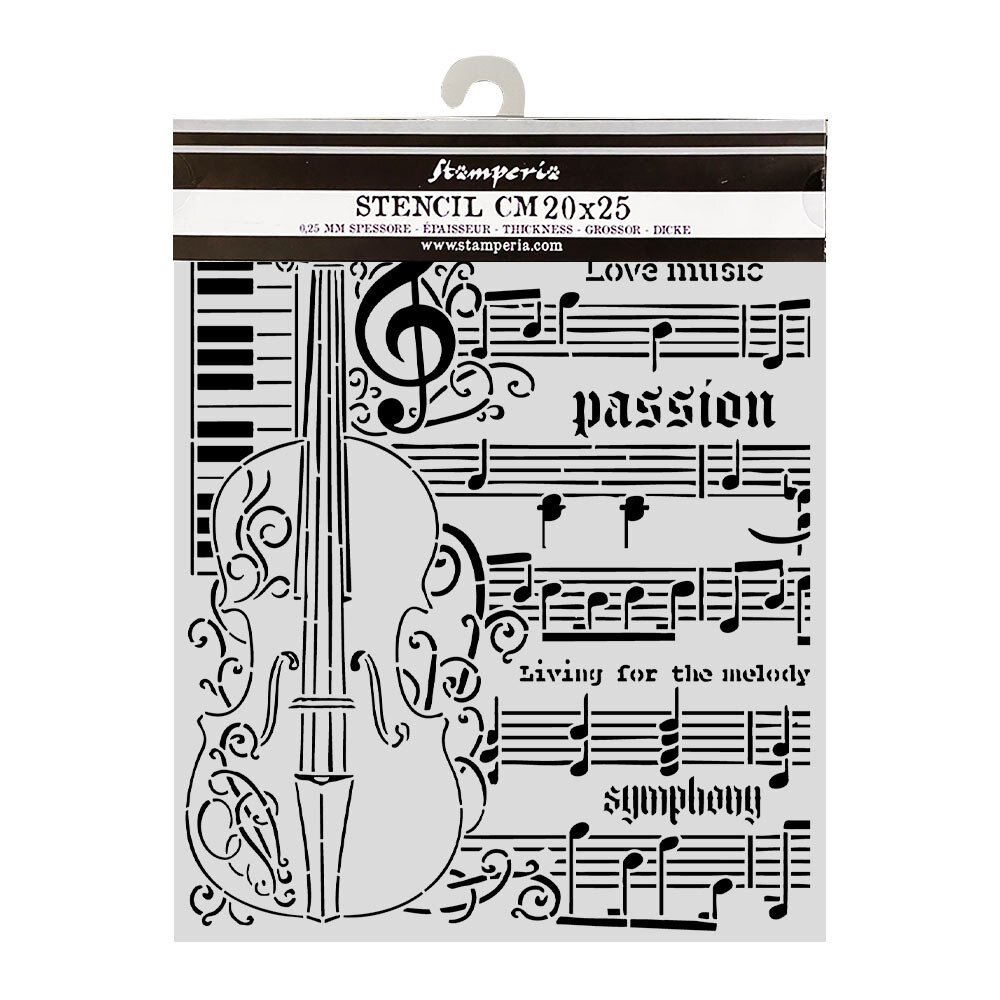 Stamperia Symphony Thick Stencils 20x25cm Violin by Sara Alcobendas (KSTD210) Stamperia Symphony Thick Stencils 20x25cm Violin by Sara Alcobendas (KSTD210)
