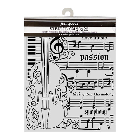Stamperia Symphony Thick Stencils 20x25cm Violin by Sara Alcobendas (KSTD210) Stamperia Symphony Thick Stencils 20x25cm Violin by Sara Alcobendas (KSTD210)