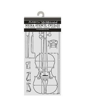 Stamperia Symphony Thick Stencils 12x25cm Violin Sections by Sara Alcobendas (KSTDL166)